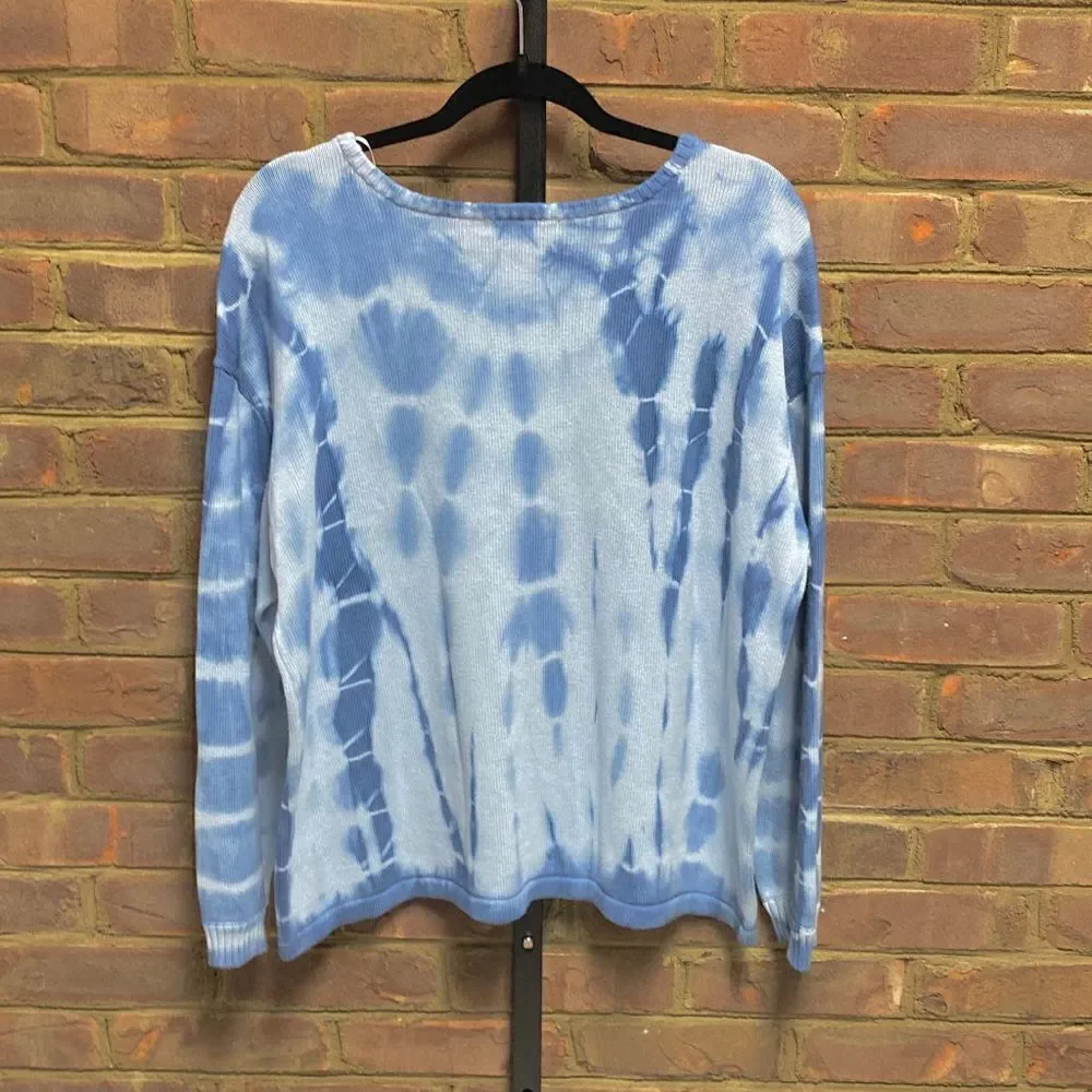 Velvet Heart Blue Tye Dye Sweater Size Large NWOT